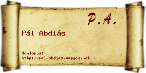 Pál Abdiás névjegykártya
